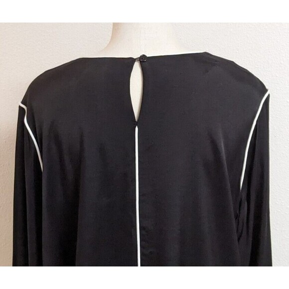 Women's UNIVERSAL STANDARD Black Viscose/Spandex Long Sleeve Blouse M/18-20 - Picture 5 of 16